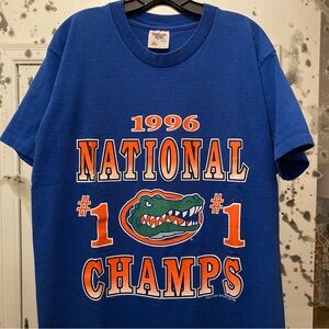 Vintage 90s Florida State Gators 1996 #1 National Champs Single Stitch Tee